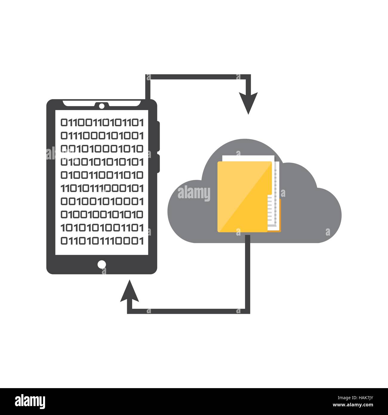smartphone transfer cloud data folder vector illustration eps 10 Stock ...