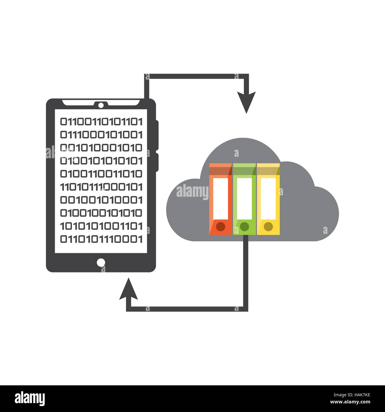smartphone transfer cloud data folder document vector illustration eps ...