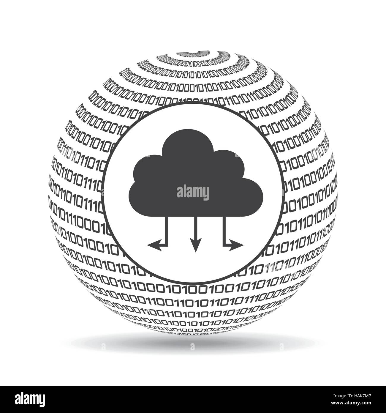 globe binary concept cloud connected vector illustration eps 10 Stock ...