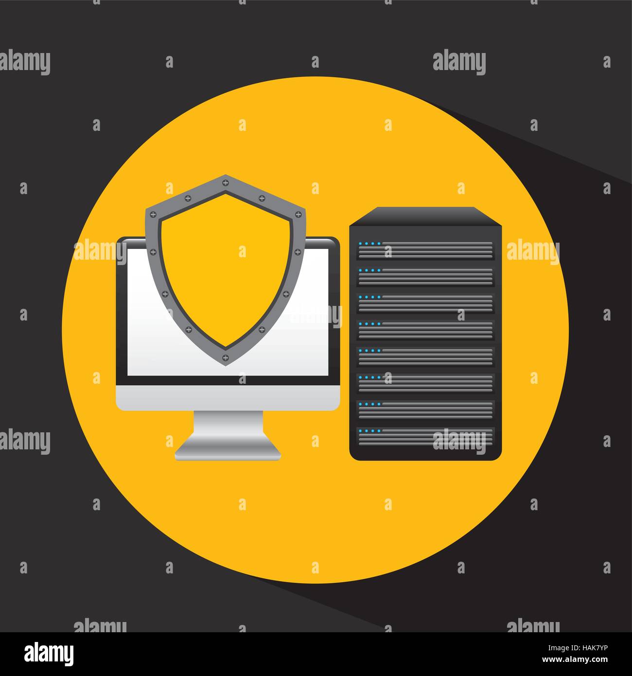 pc data base protection system arrow vector illustration eps 10 Stock ...
