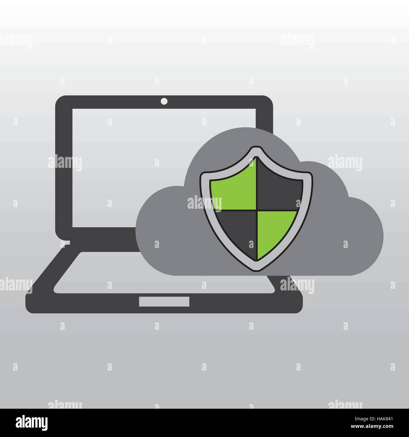 cloud computer connected shield protection vector illustration eps 10 ...