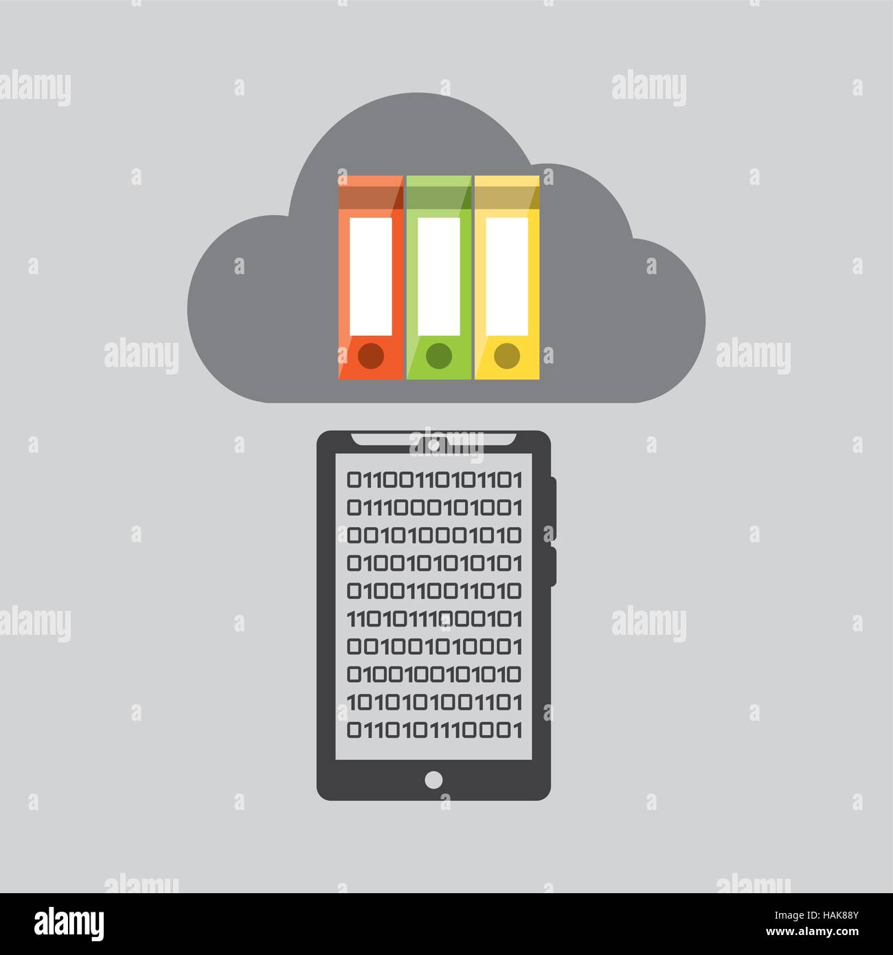 smartphone transfer cloud data folder document vector illustration eps ...