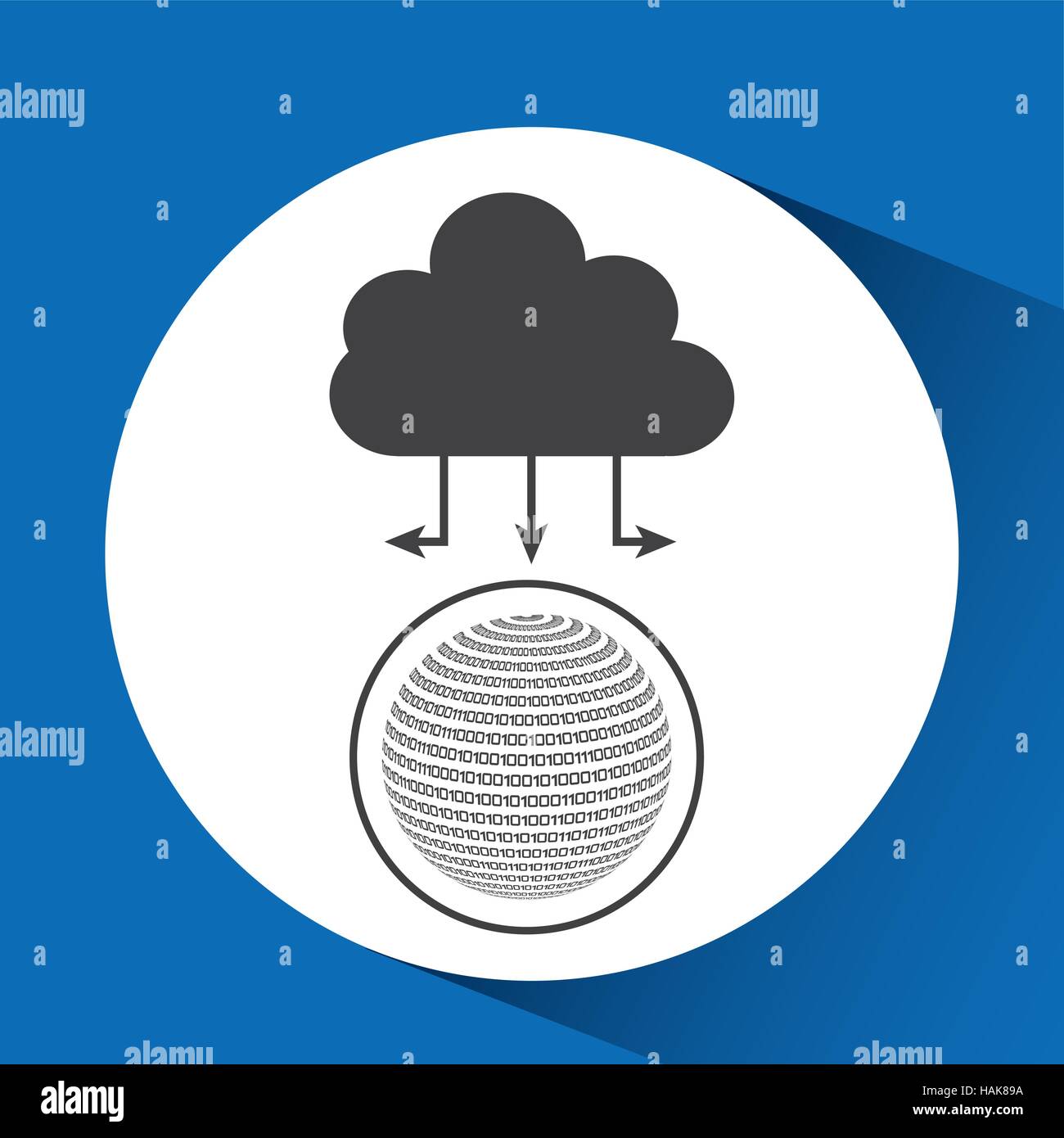 globe binary concept cloud connected vector illustration eps 10 Stock ...