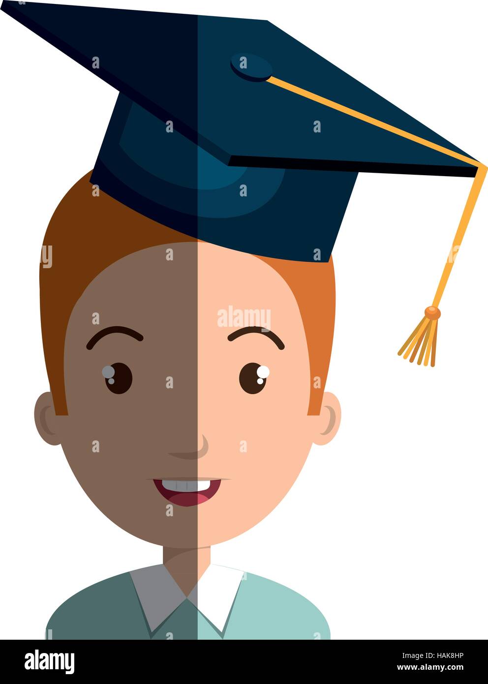 student character with hat graduation vector illustration design Stock ...