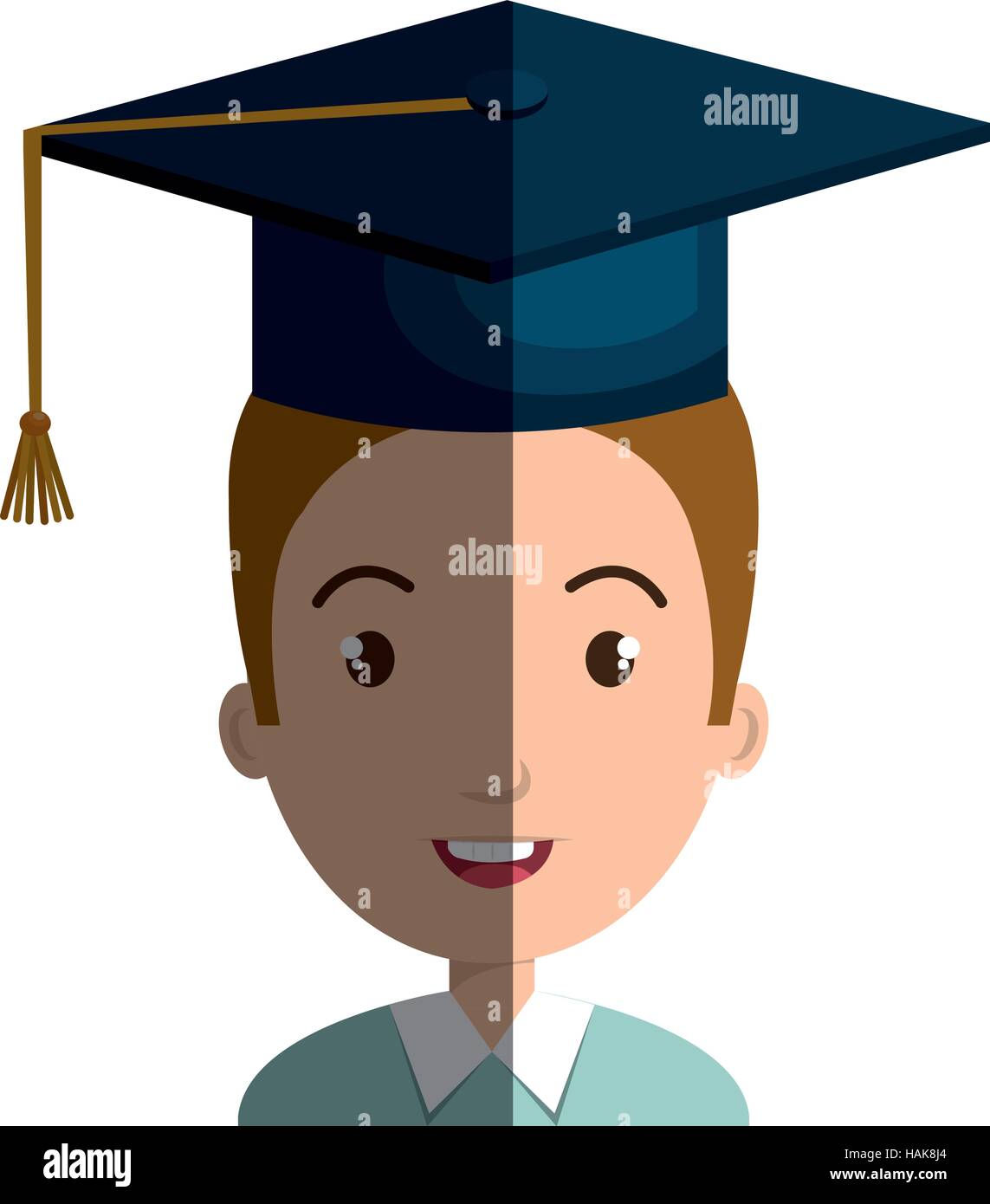 student character with hat graduation vector illustration design Stock ...