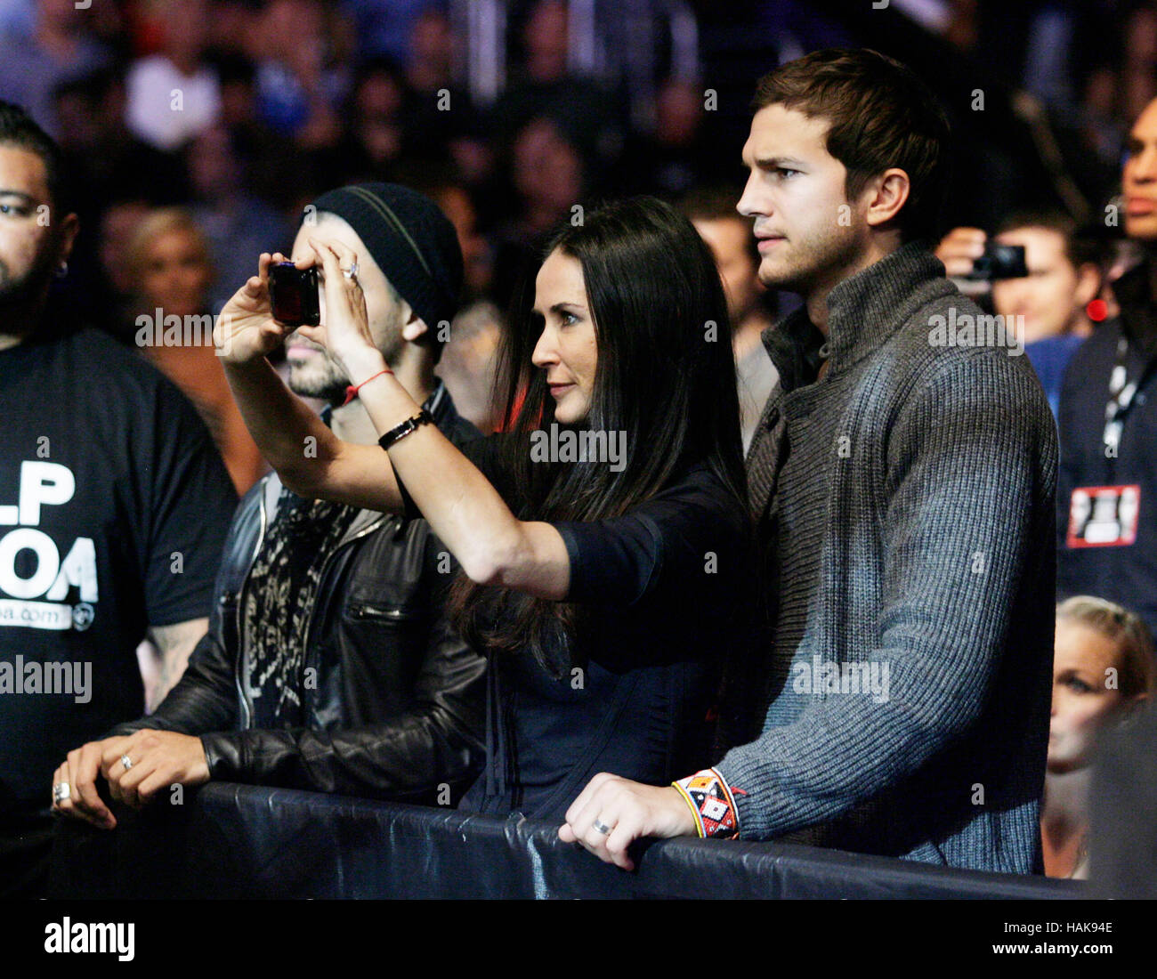 Ashton Kutcher and Demi Moore at UFC 104 at the Staples Center in Los
