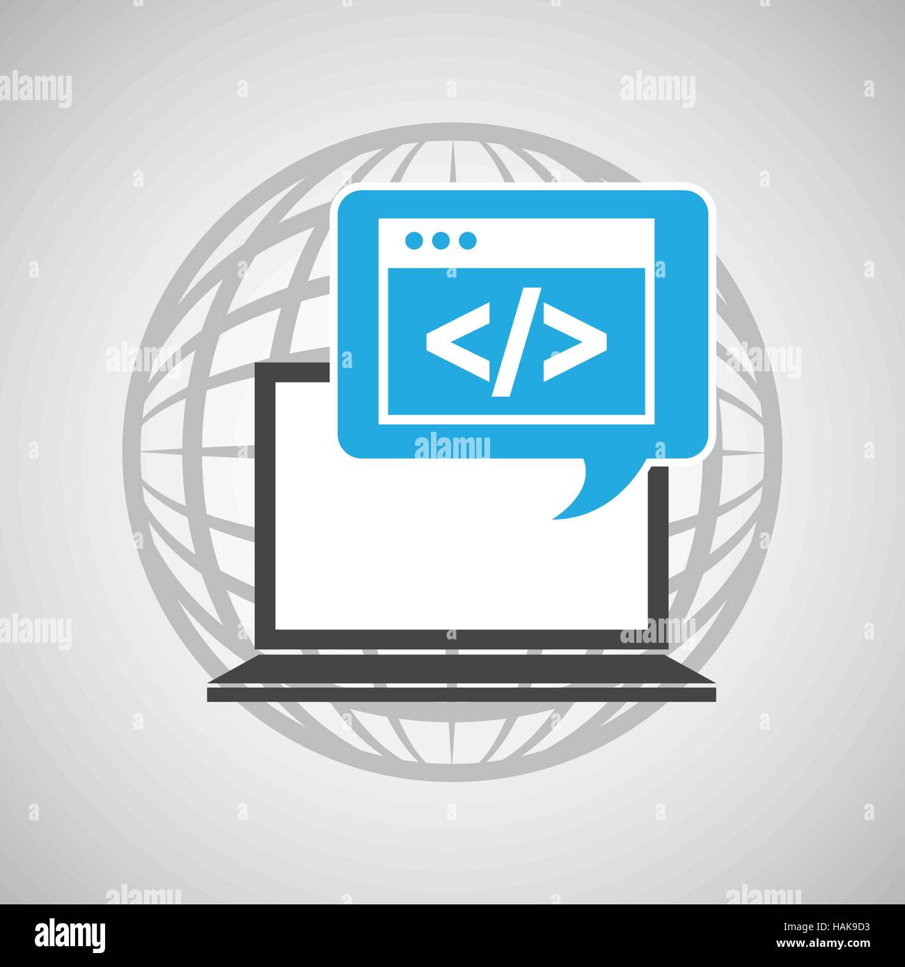 Commputer Web globe computer web page code communication vector illustration eps 10 ...