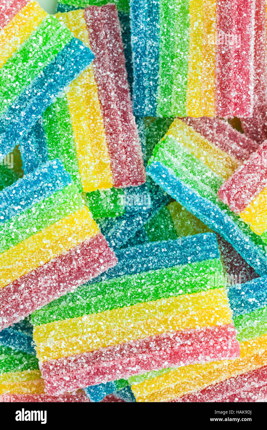 colorful fruit sugar gummy confectionery Stock Photo