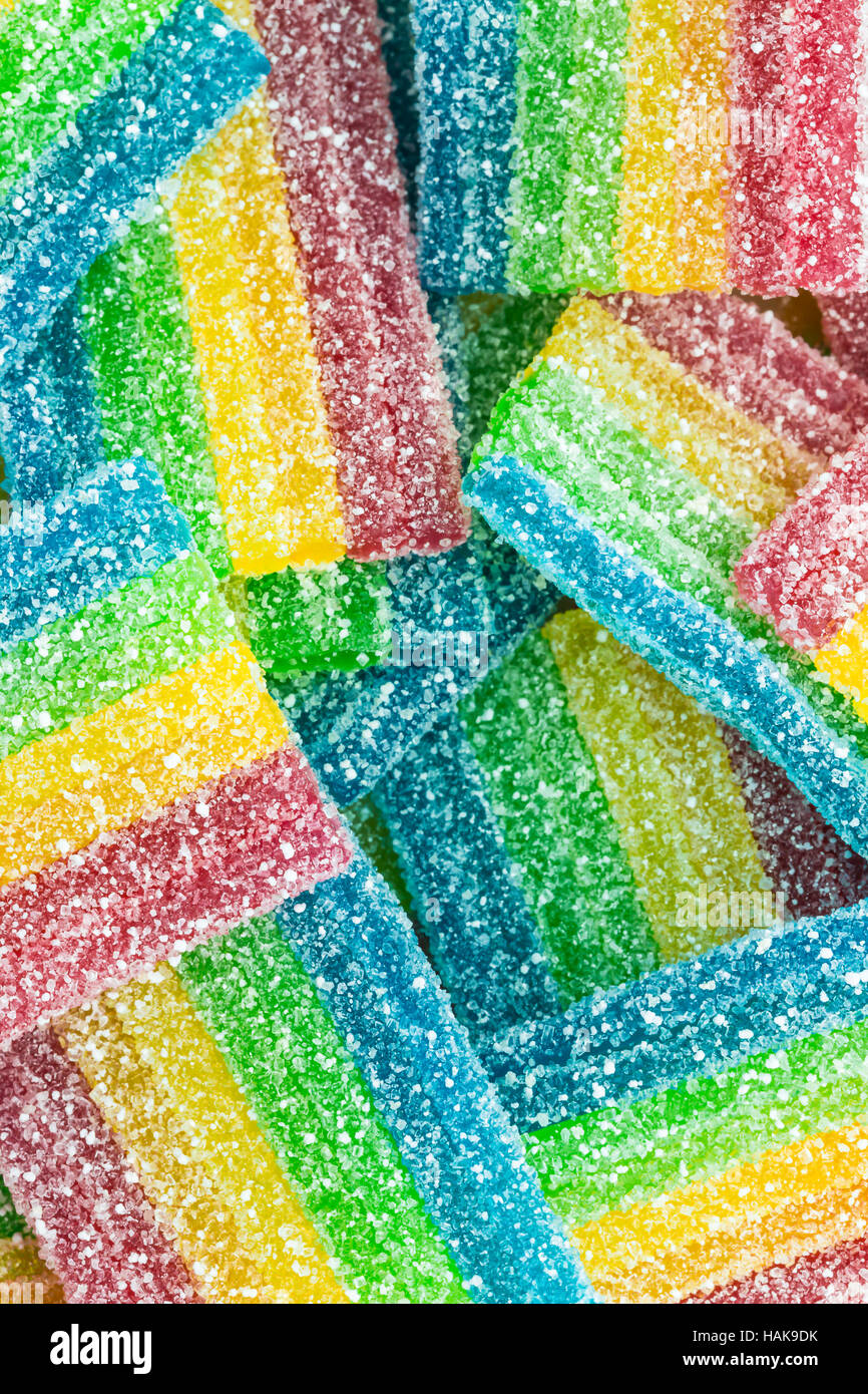 colorful fruit sugar gummy confectionery Stock Photo