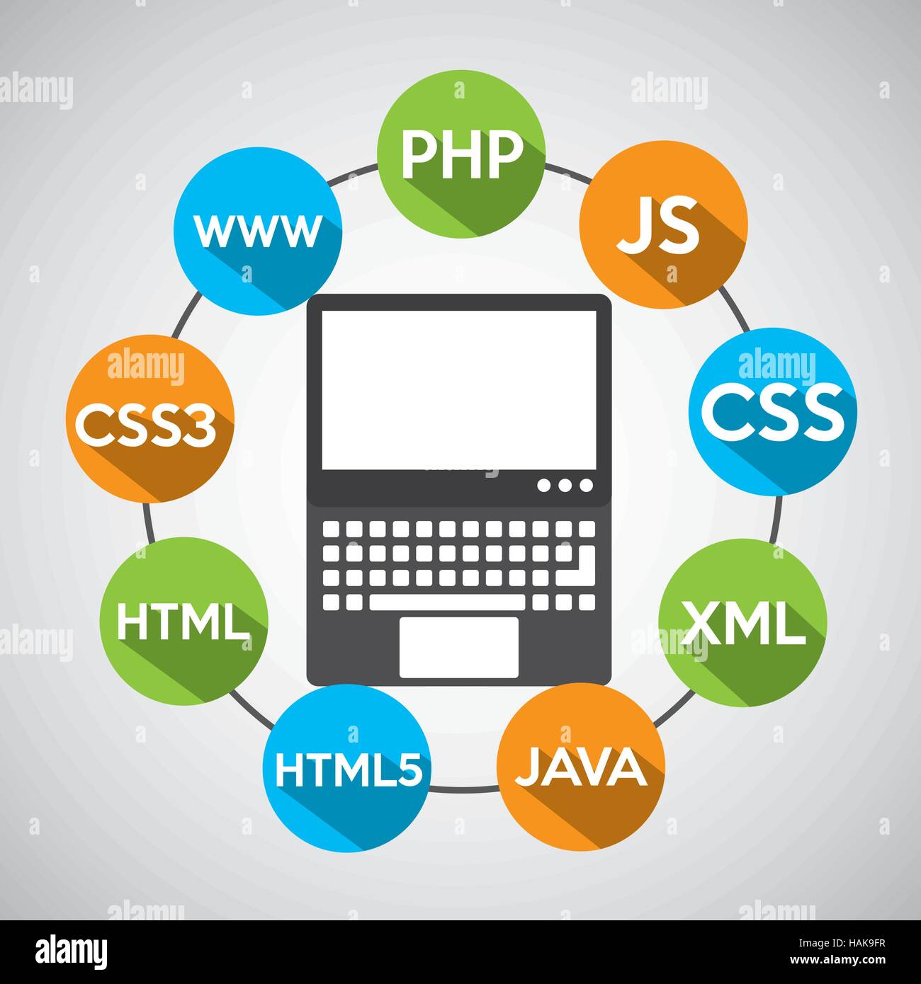 programming languages notebook computer digital vector illustration eps ...