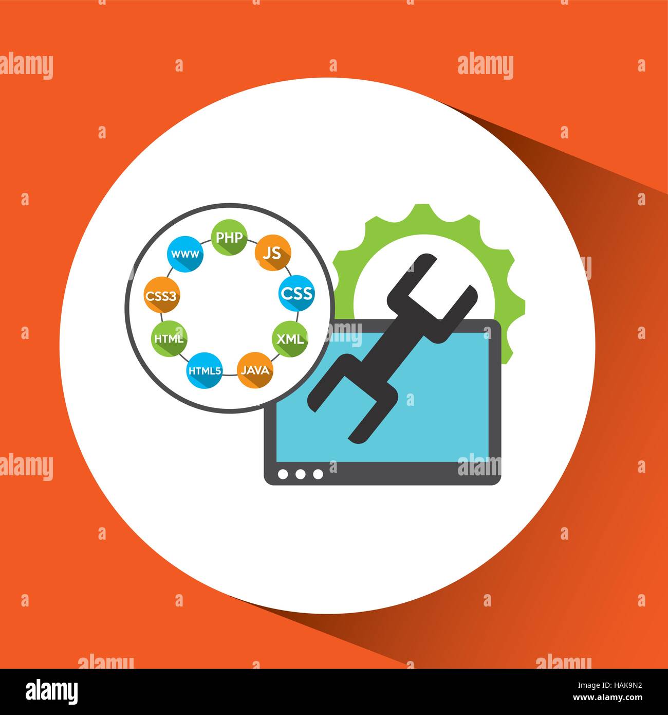 programming languages tool support technology vector illustration eps ...