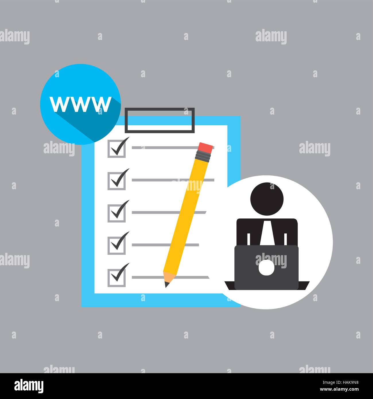silhouette programmer working laptop www checklist vector illustration ...