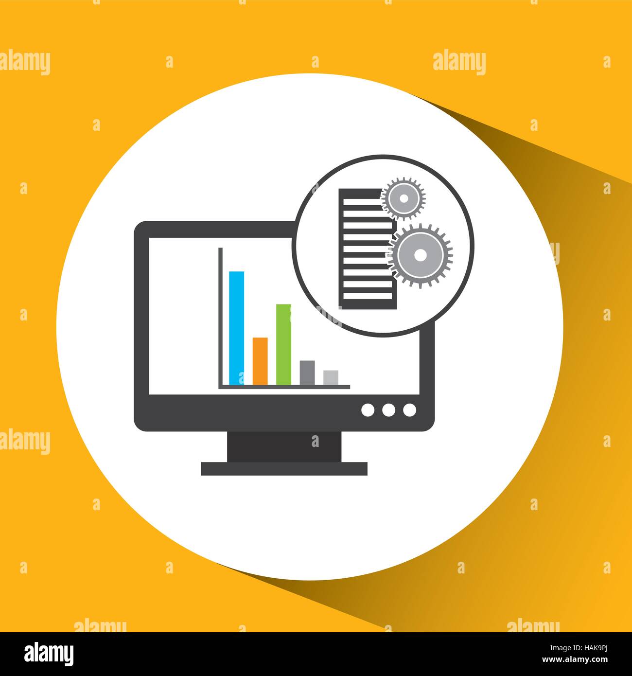 database setting computer graphs icon vector illustration eps 10 Stock Vector