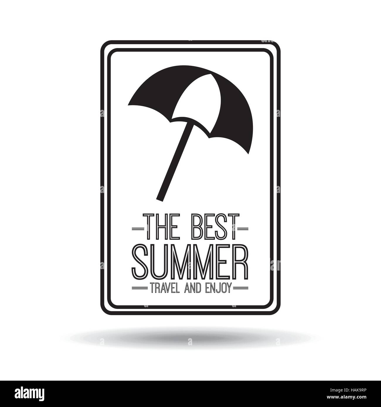 umbrella card best summer travel and enjoy vector illustration eps 10 Stock Vector