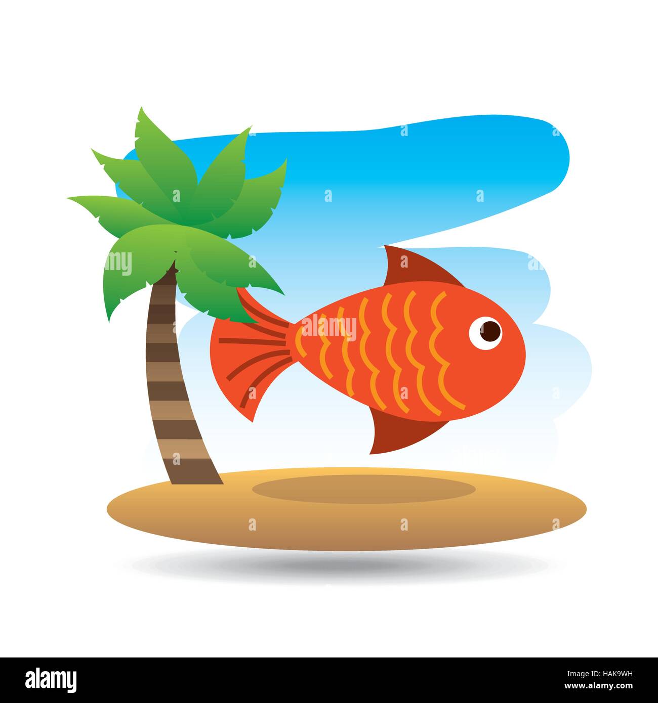 tropical vacation beach fish icon vector illustration eps 10 Stock ...