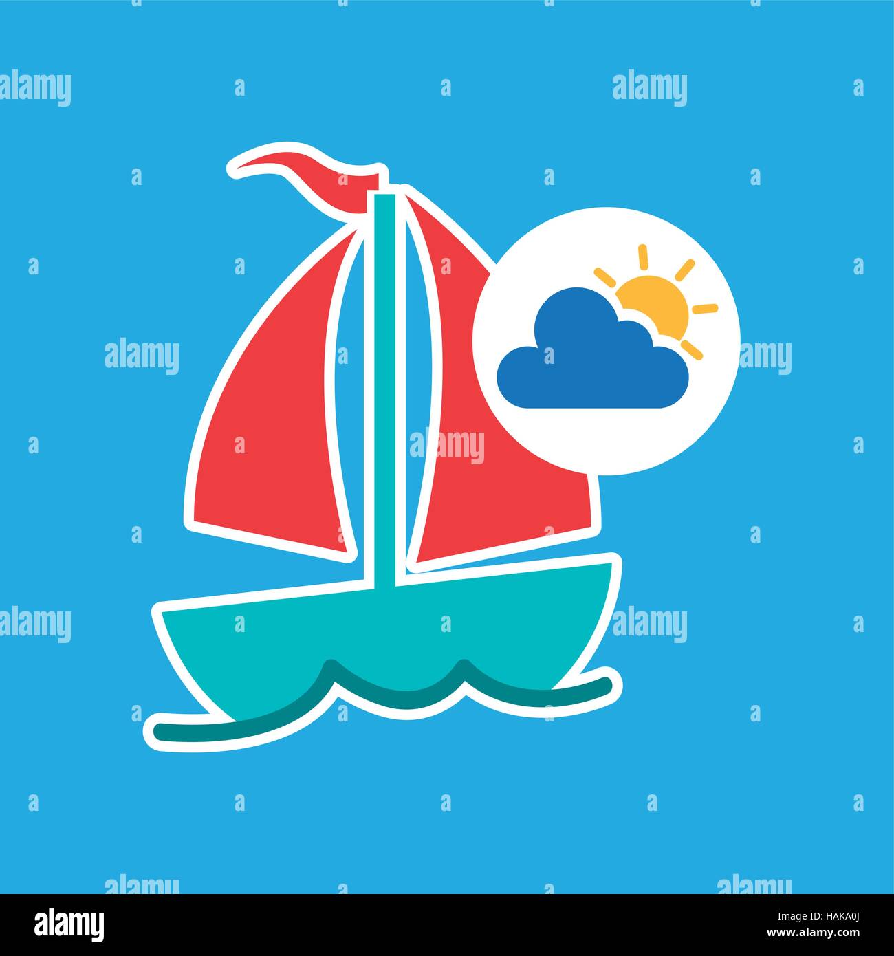 summer vacation design sailing boat icon vector illustration eps 10 ...