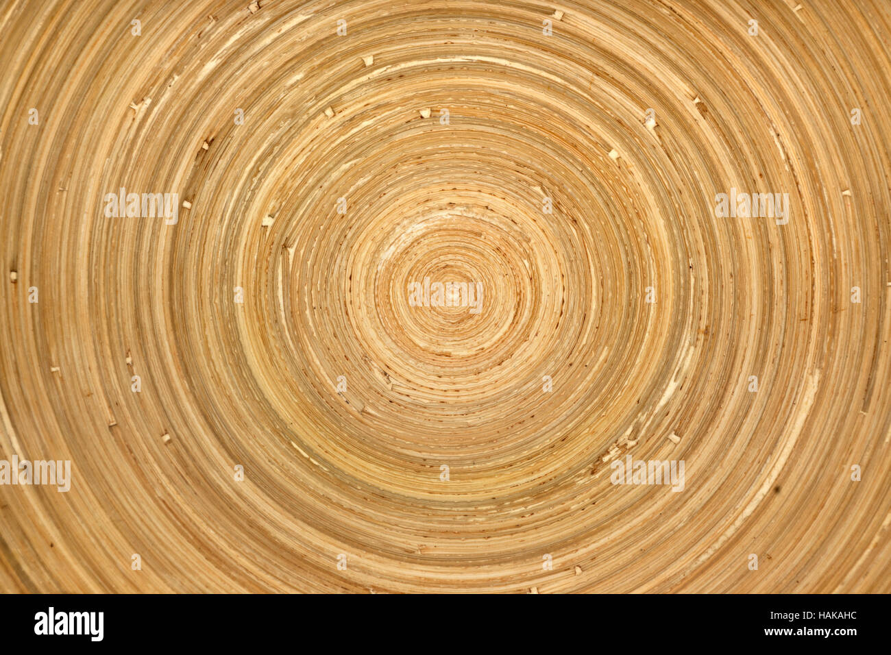 Circular pattern on wooden surface Stock Photo