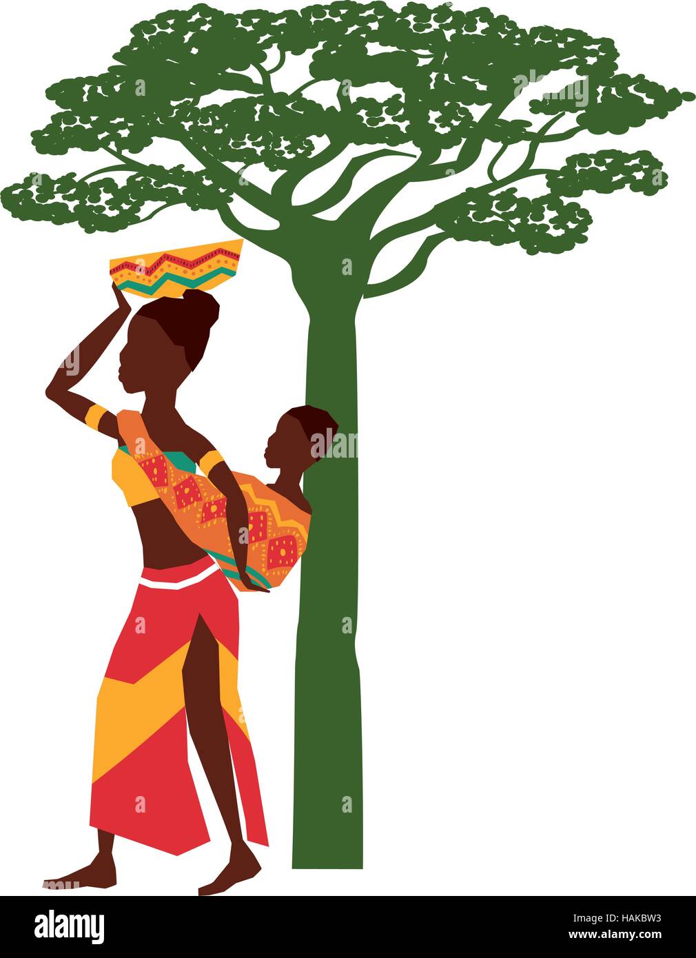African woman baby icon vector illustration graphic design Stock Vector