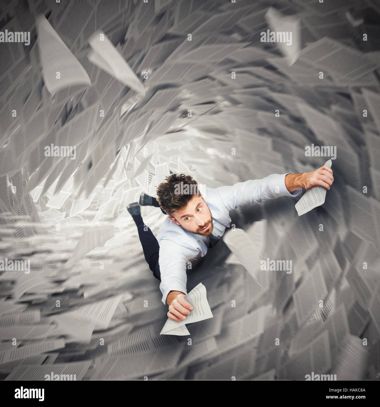 Businessman is going to fall Stock Photo
