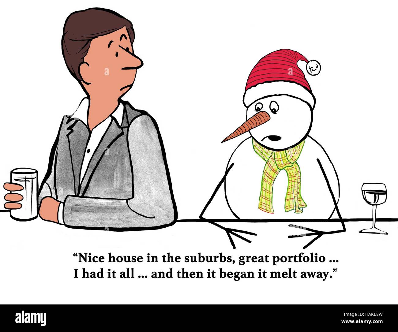 Cartoon about feeling like you are losing everything Stock Photo - Alamy