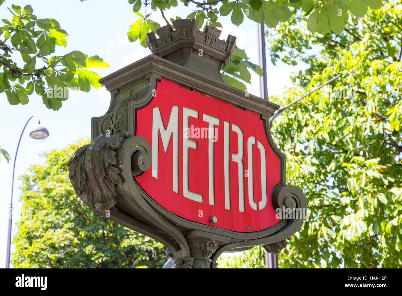 Paris metro sign Stock Photo