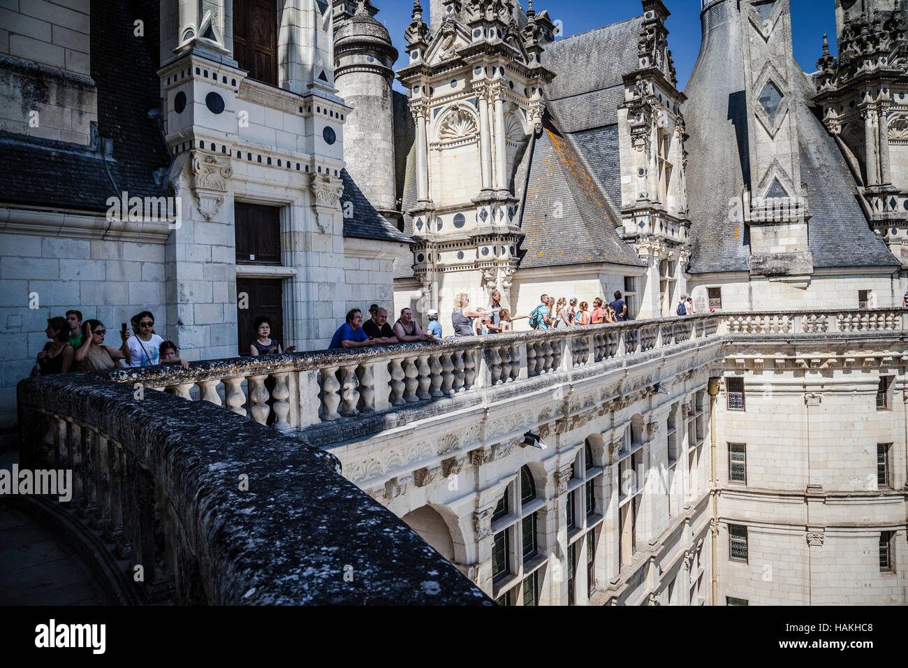 The royal Chateau de Chambord at Chambord, LoiretCher, France Stock