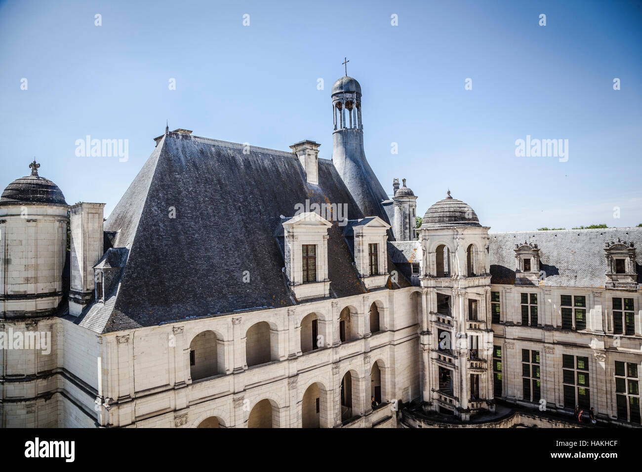 The royal Chateau de Chambord at Chambord, LoiretCher, France Stock