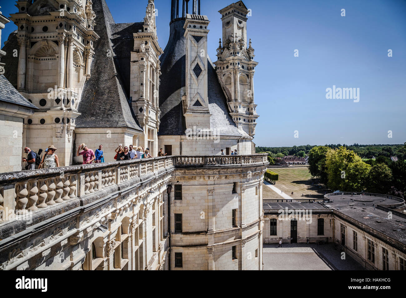 The royal Chateau de Chambord at Chambord, LoiretCher, France Stock