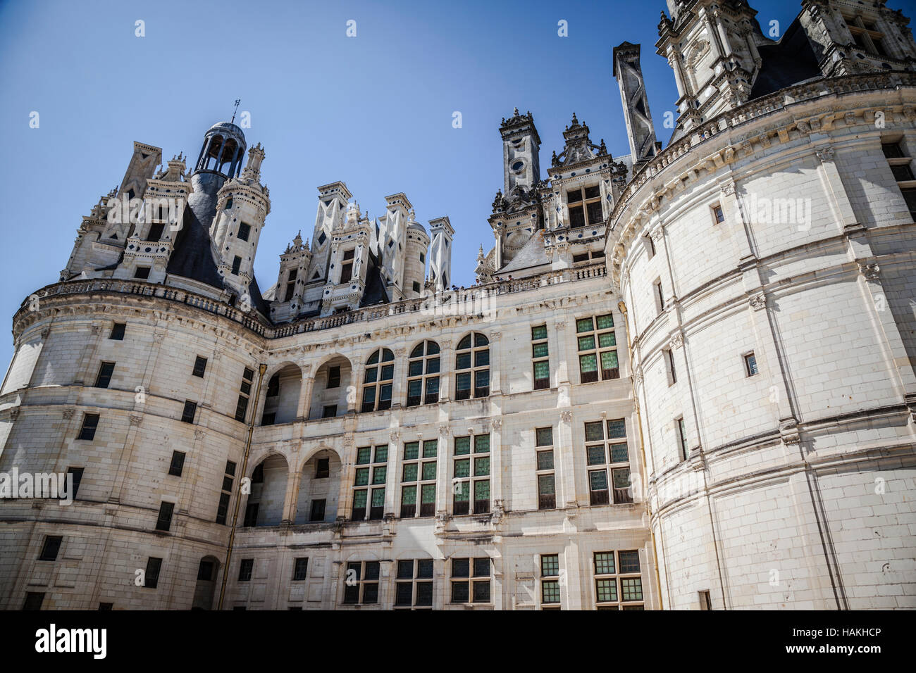 The royal Chateau de Chambord at Chambord, Loir-et-Cher, France Stock Photo