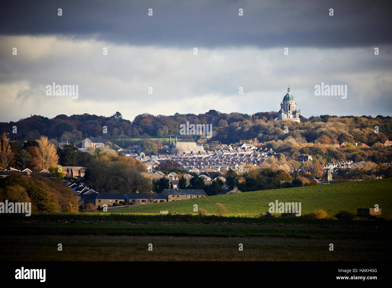 Lancashire Lancaster skyline landscape landmark Williamson Park rural