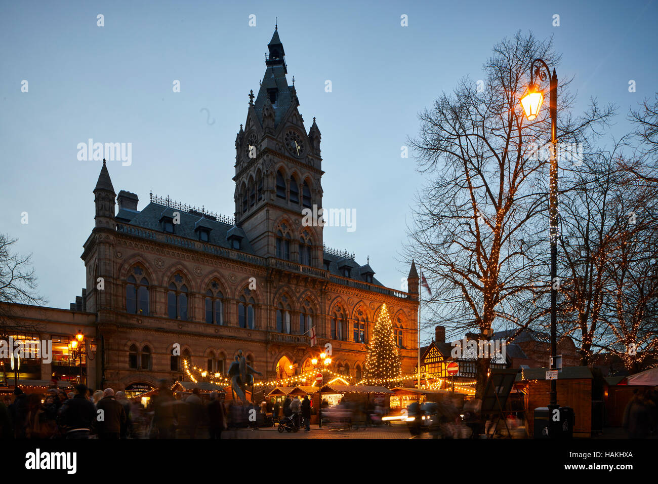 Chester German Christmas markets Town hall exterior Christmas xmas