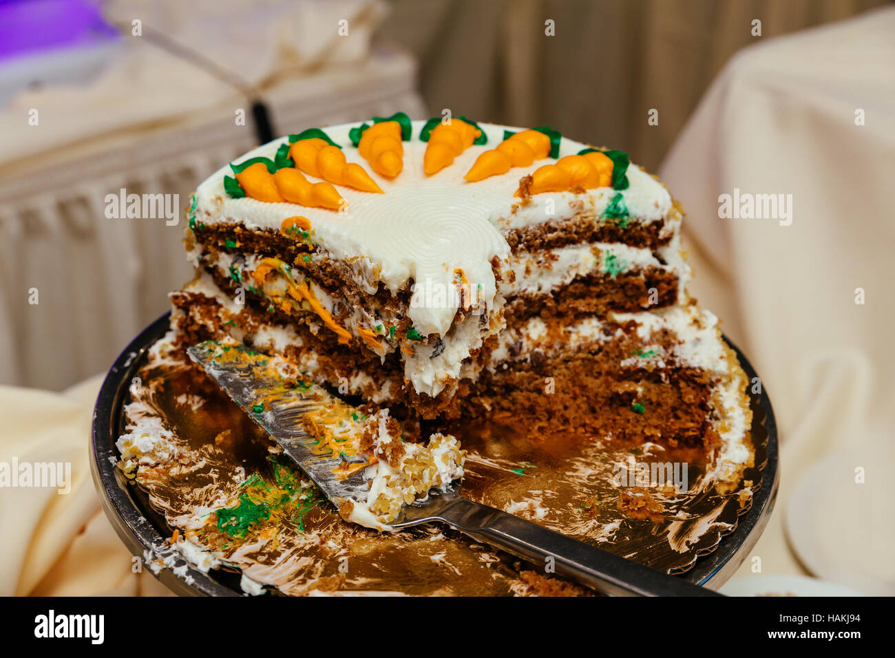 Wedding decoration with colorful eclairs, souffle, meringues, muffins