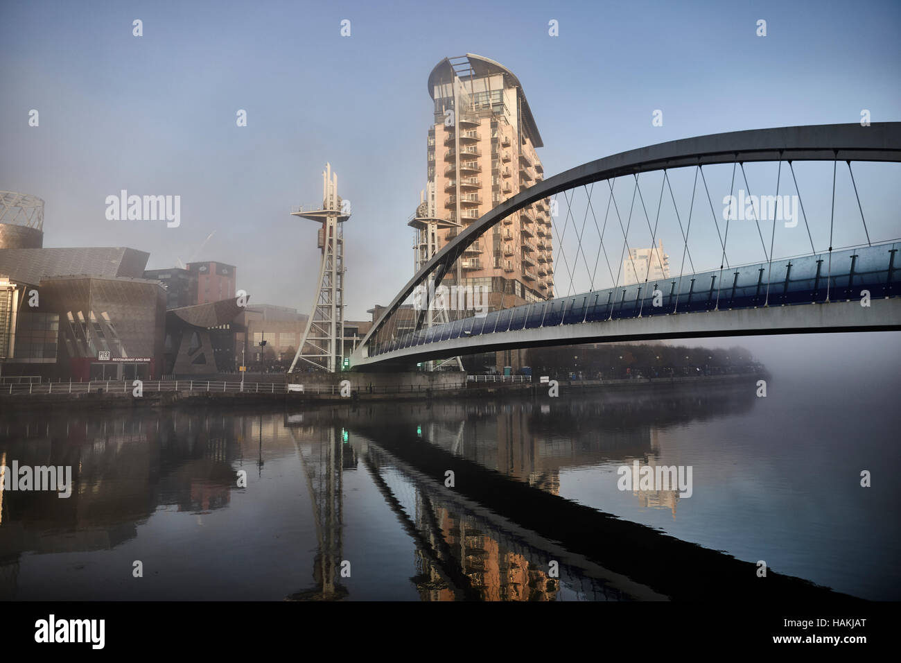 Salford Quays Manchester apartment block Sovereign point front close up