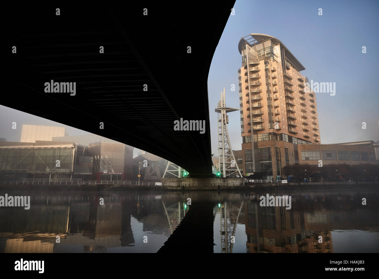 Salford Quays Manchester apartment block Sovereign point front close up