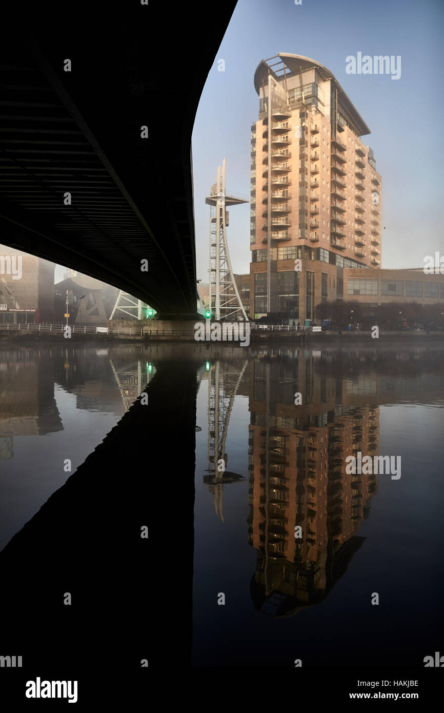 Salford Quays Manchester apartment block Sovereign point front close up