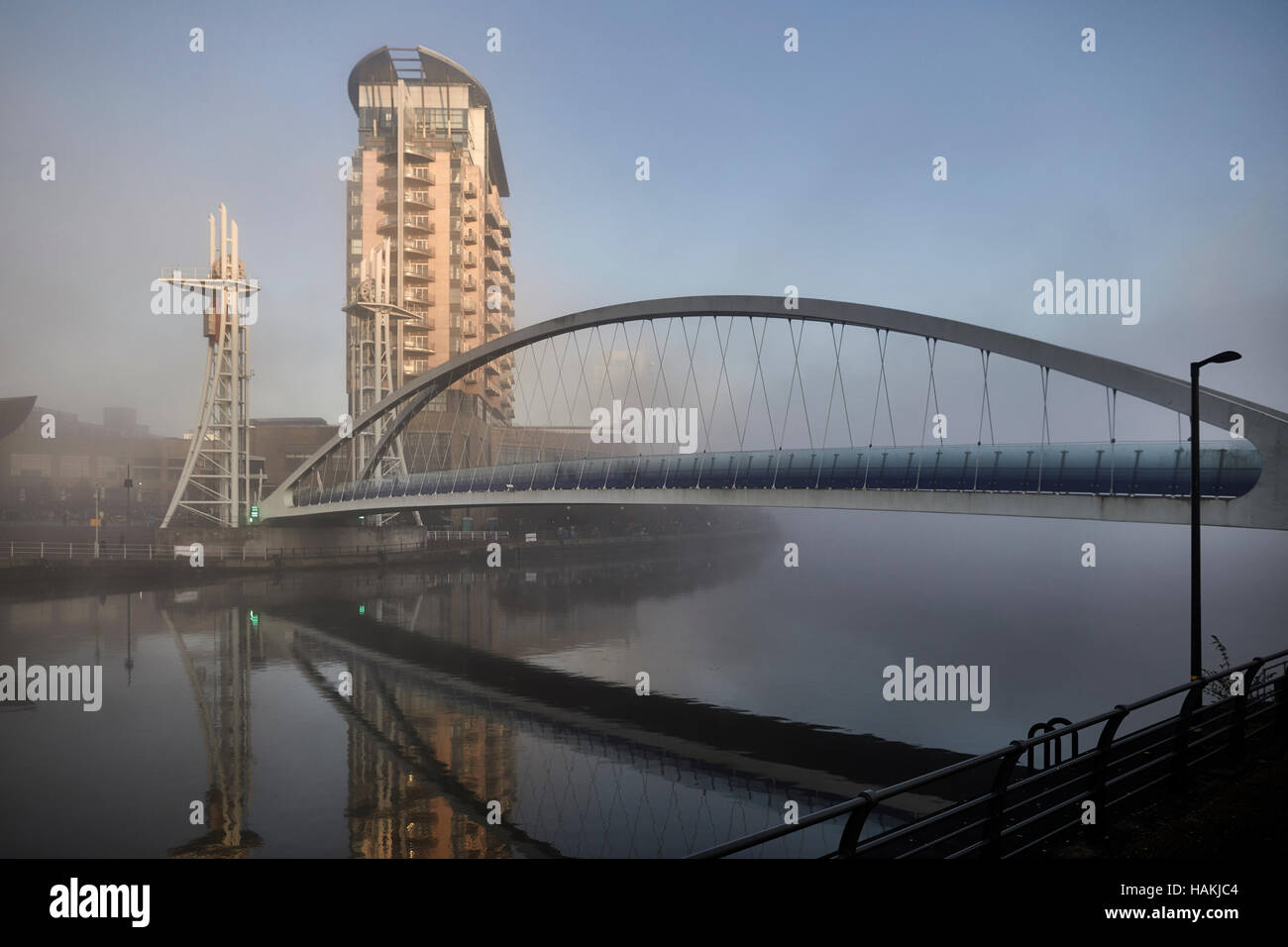 Salford Quays Manchester apartment block Sovereign point front close up