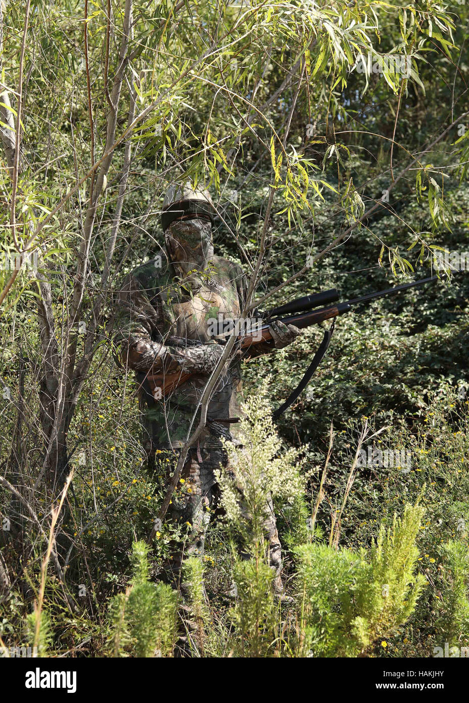 camouflaged sniper rifle with scope Stock Photo - Alamy