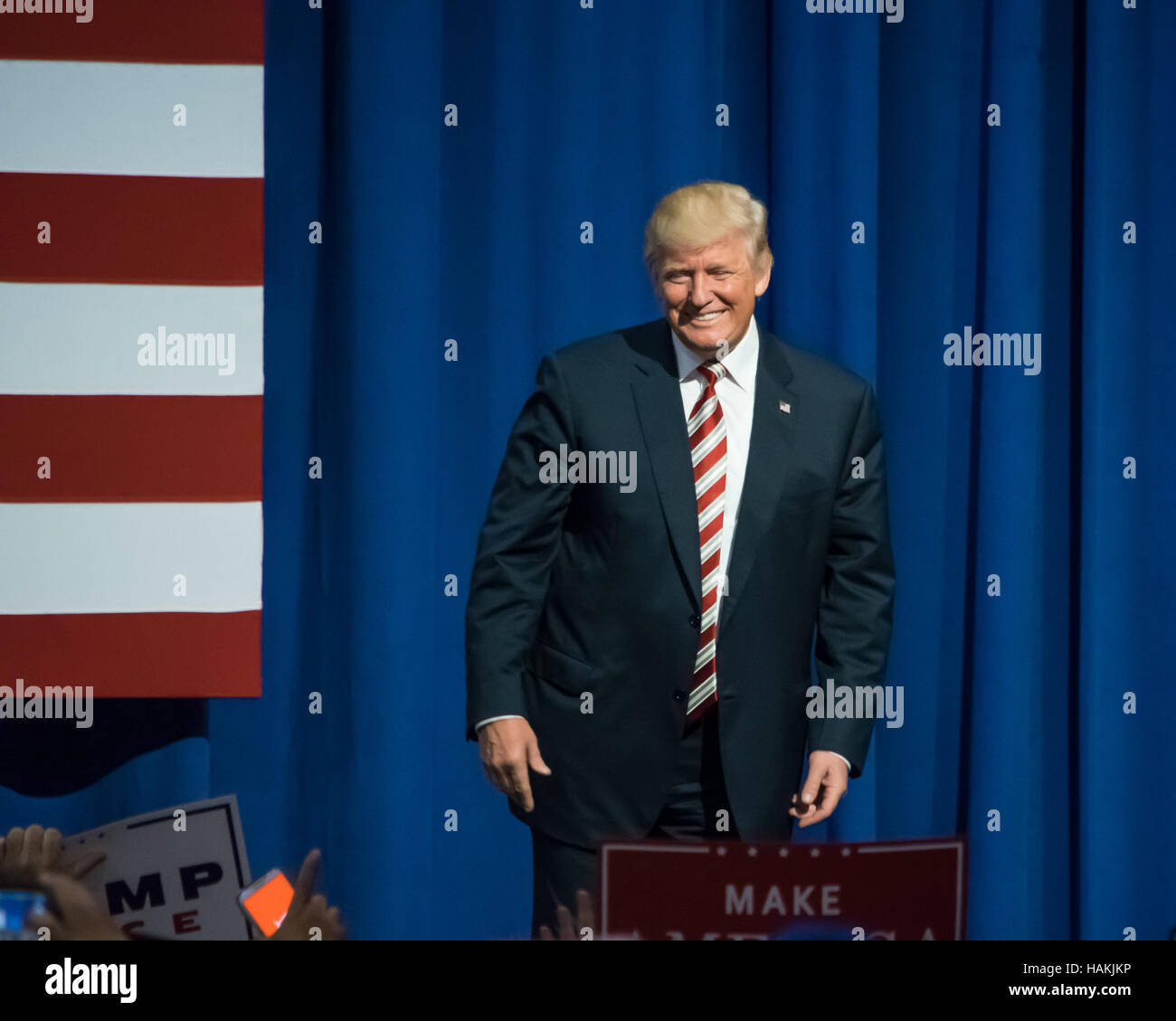 Republican Presidential Nominee Donald Trump Standing on stage smiling ...