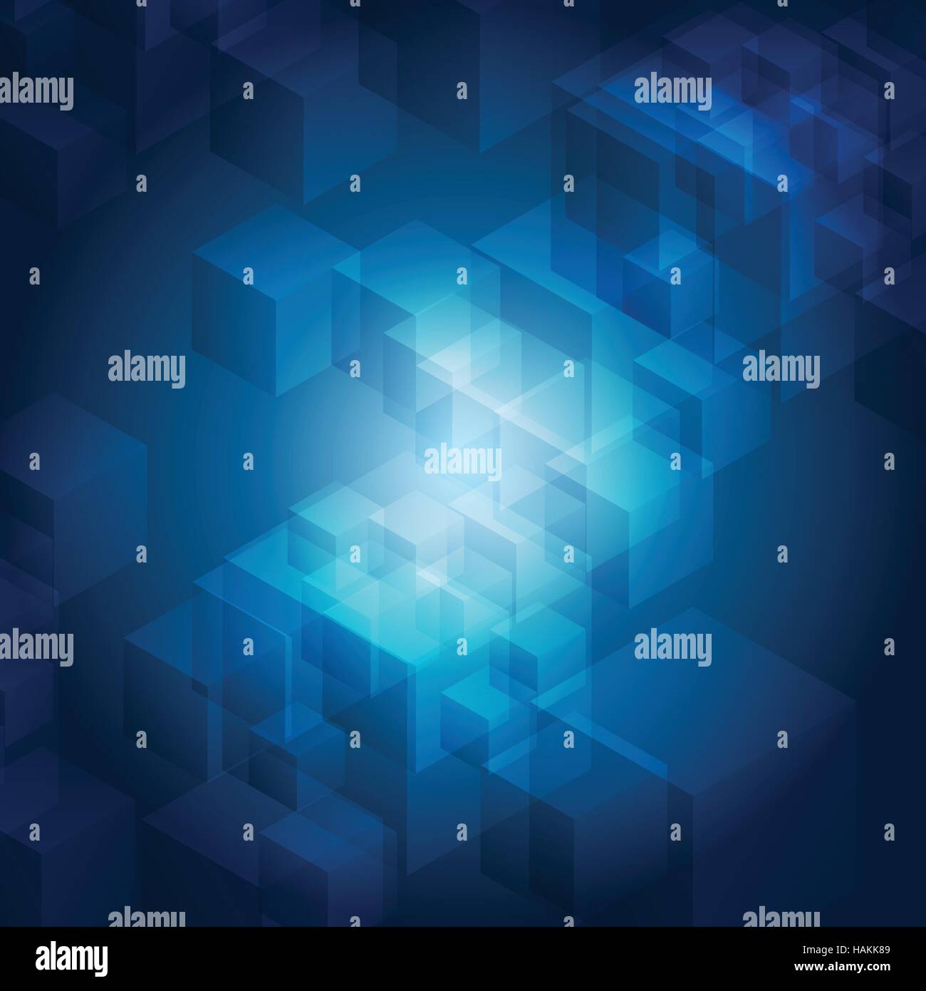 Blue abstract tech geometric background. Cubes vector design Stock ...