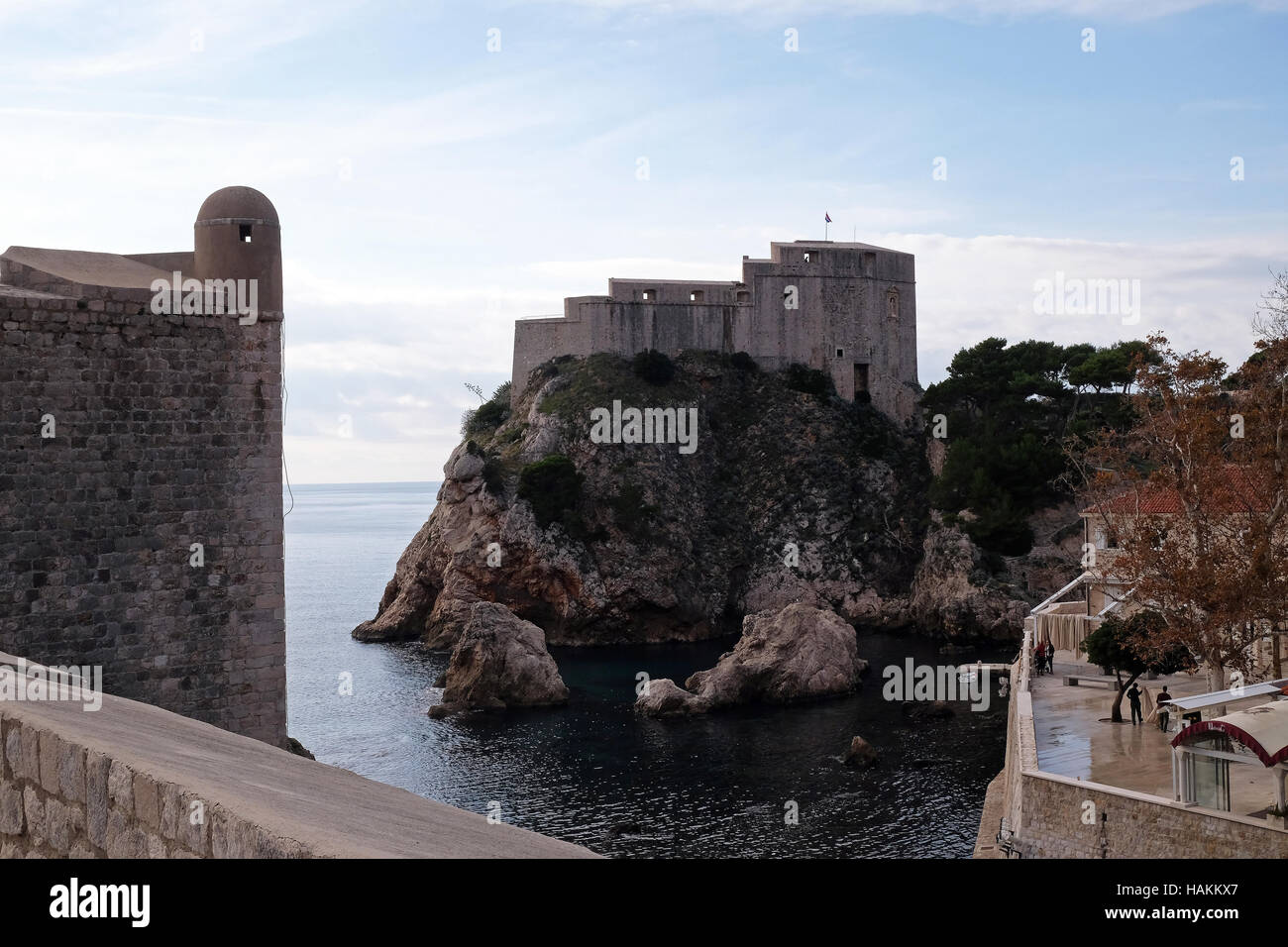 Fort Lovrijenac or St. Lawrence Fortress in Dubrovnik, Croatia on ...