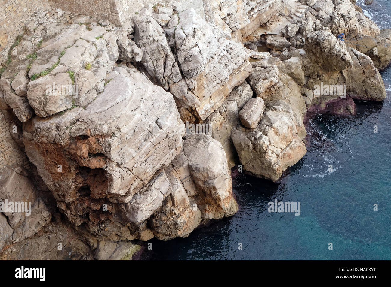 Pictorial blue Adriatic sea in Dubrovnik, Croatia on November 30, 2015. Stock Photo