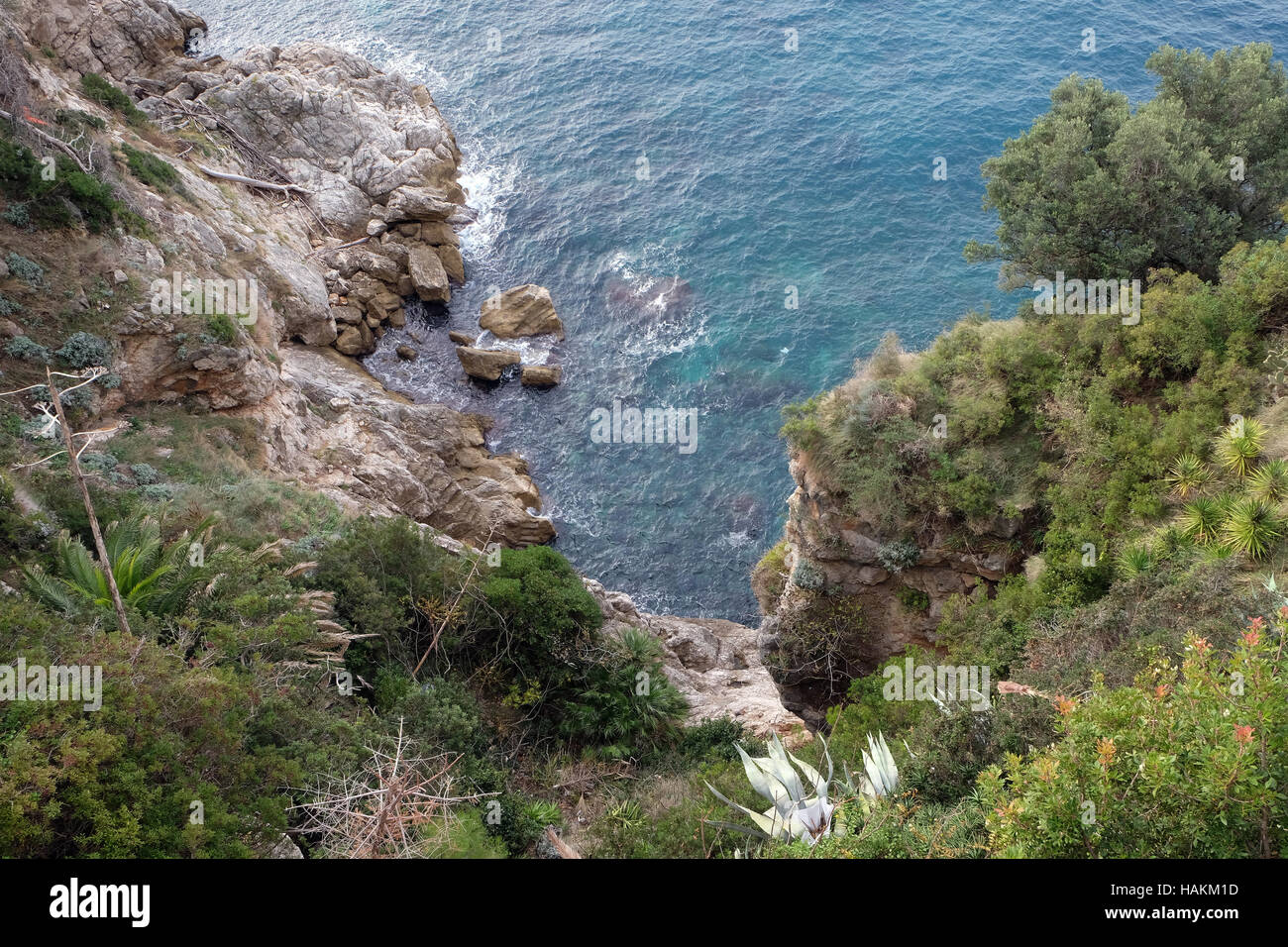 Pictorial blue Adriatic sea in Dubrovnik, Croatia on December 01, 2015. Stock Photo