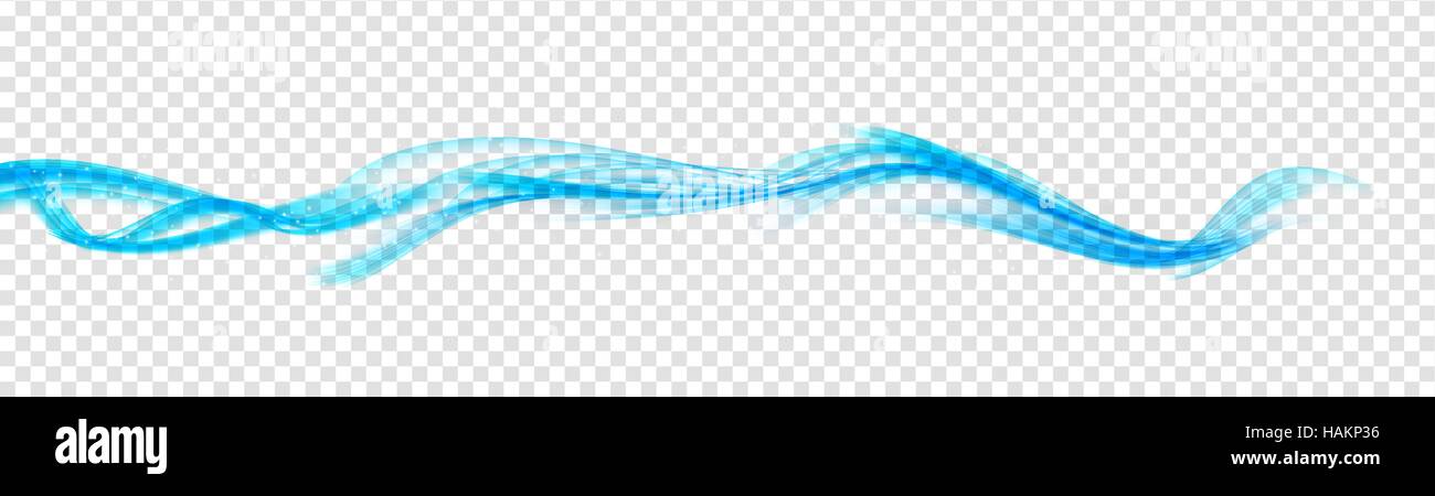 Set of Abstract Blue Wave Set on Transparent Background. Vector Stock ...