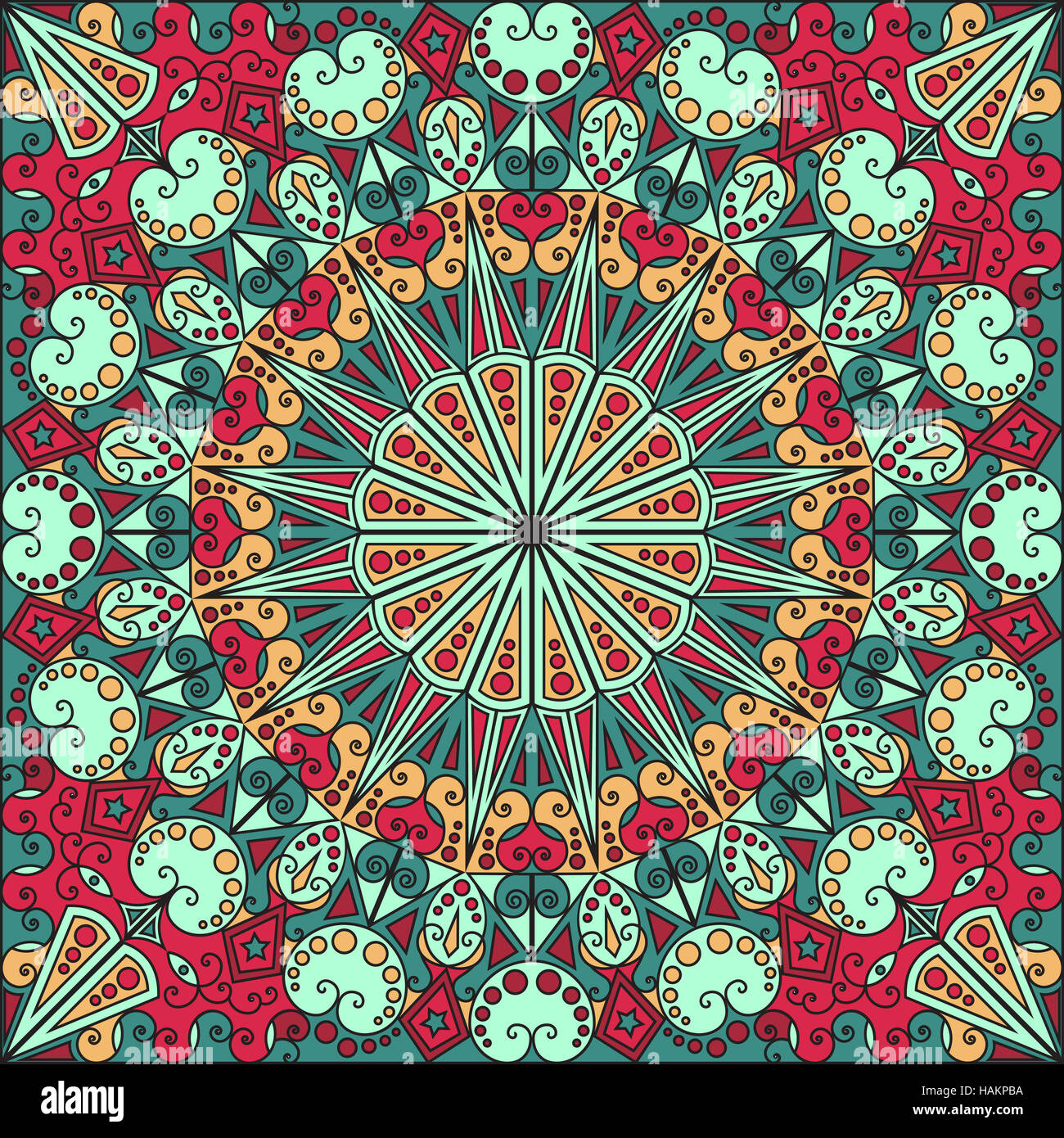 Colorful ethnic patterned background. Arabesque vector ornament Stock ...