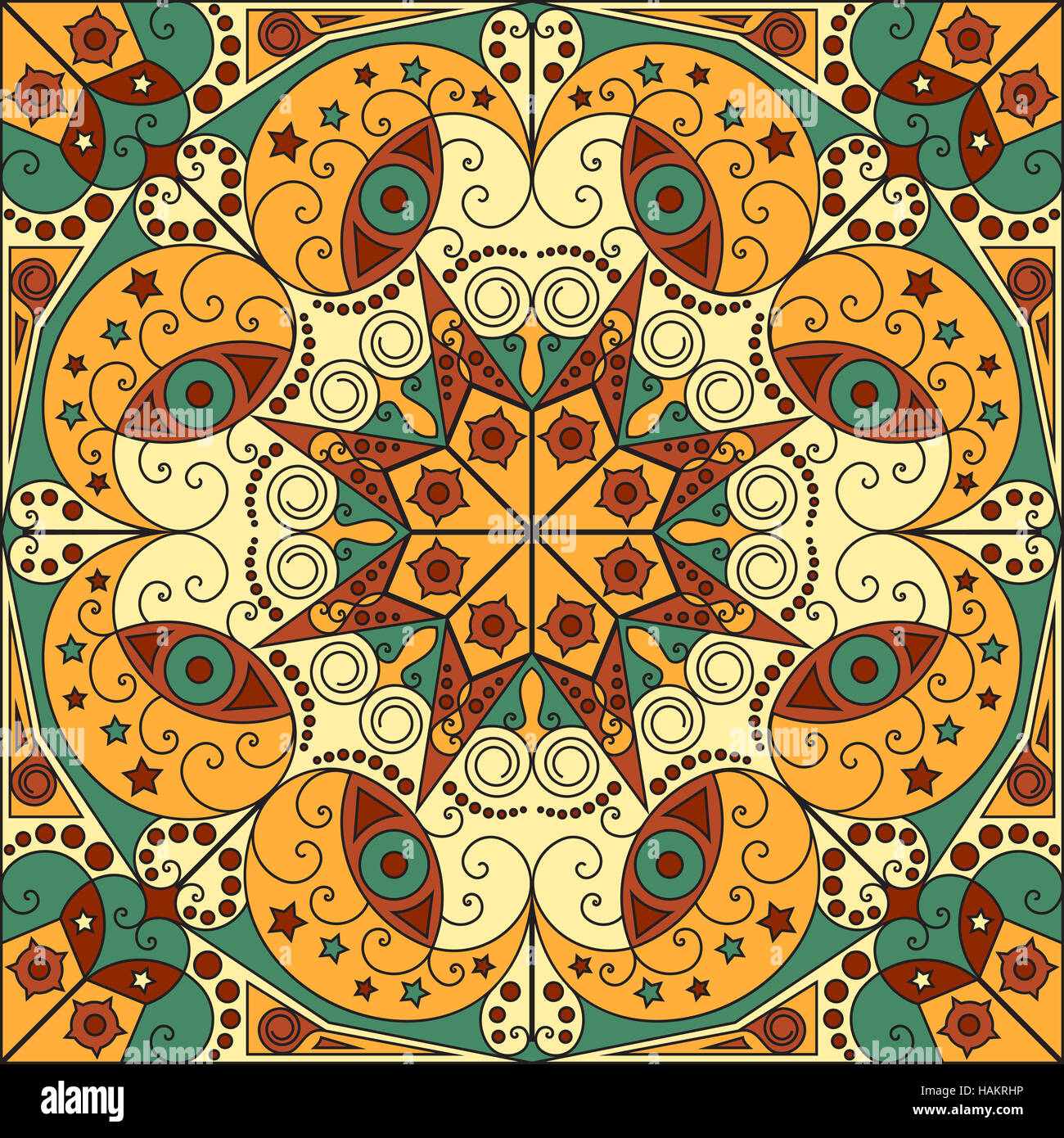 Colorful ethnic patterned background. Arabesque vector ornament Stock ...