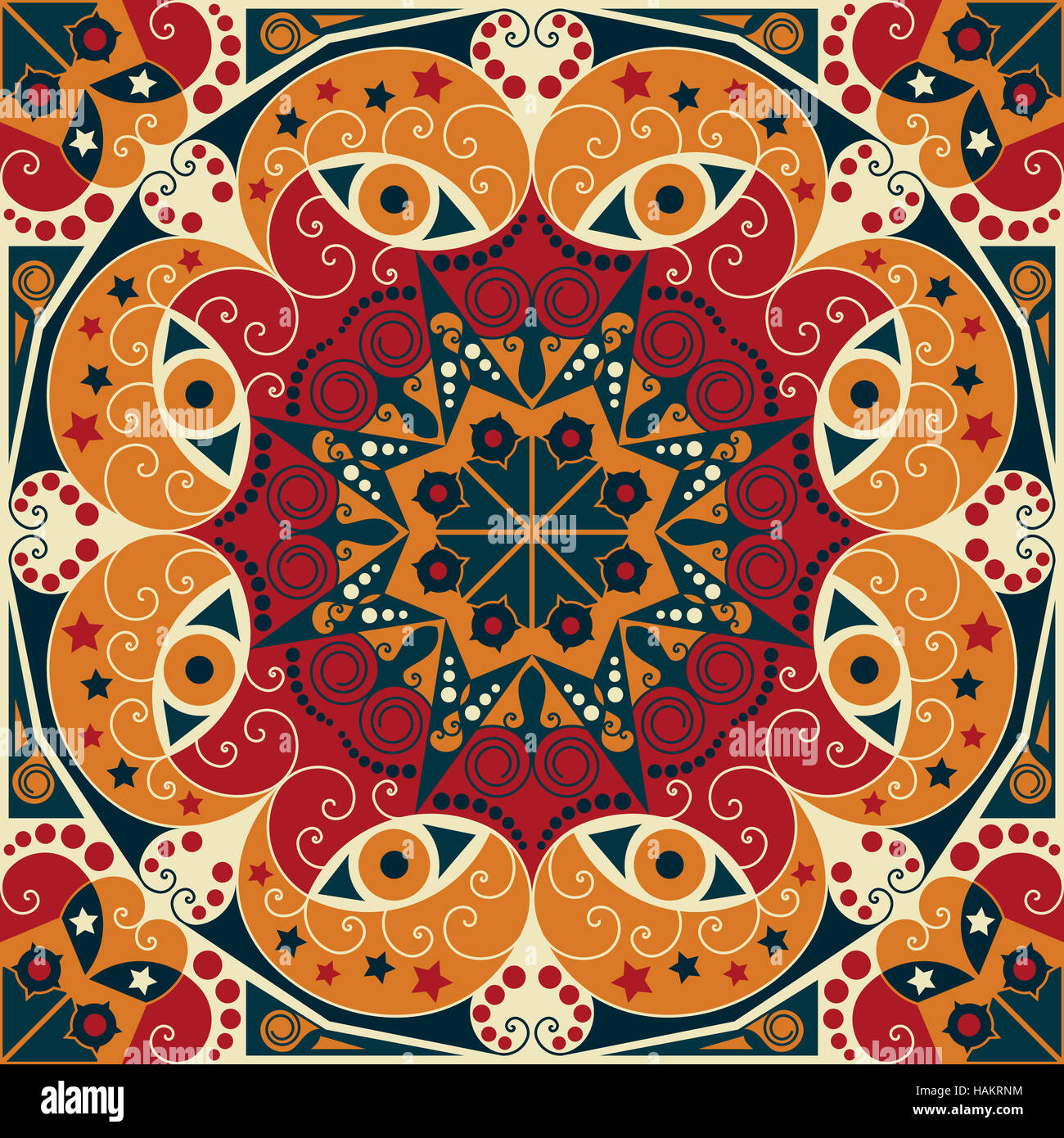 Colorful ethnic patterned background. Arabesque vector ornament Stock ...