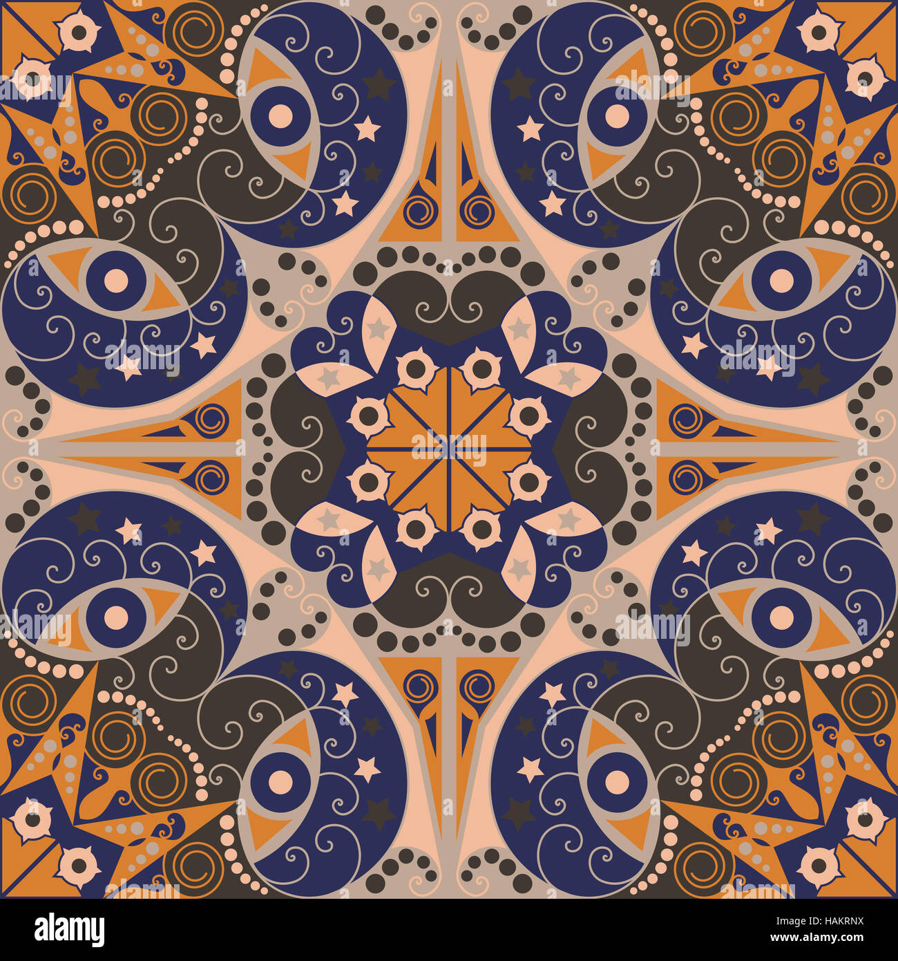 Colorful ethnic patterned background. Arabesque vector ornament Stock ...