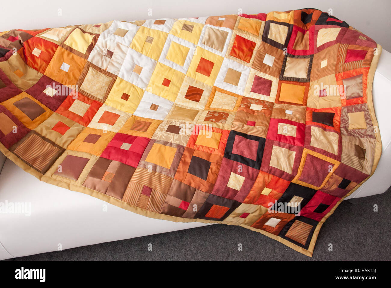 Patchwork quilt. Part of patchwork quilt as background. Handmade ...