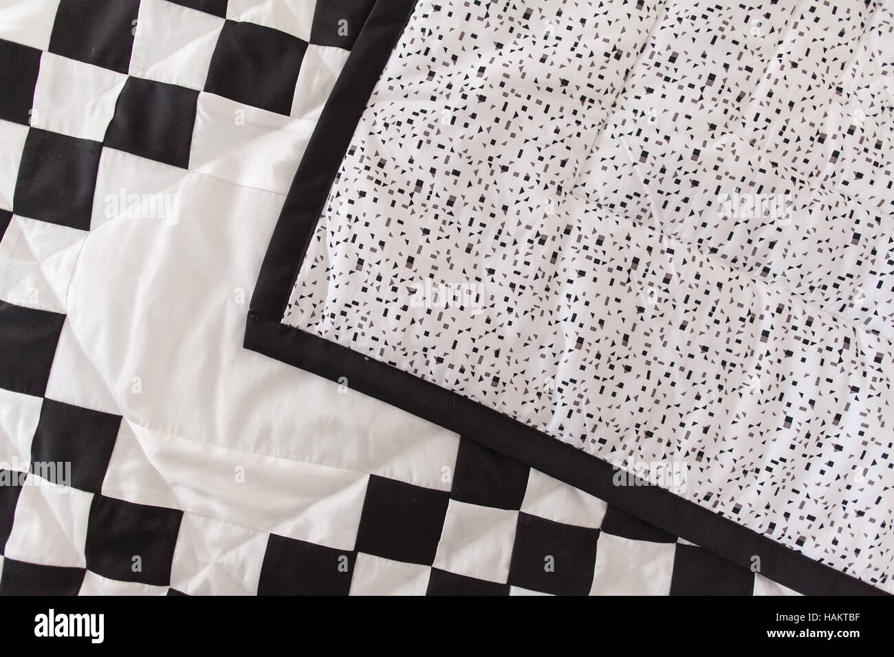 Patchwork quilt. Part of patchwork quilt as background. Handmade ...