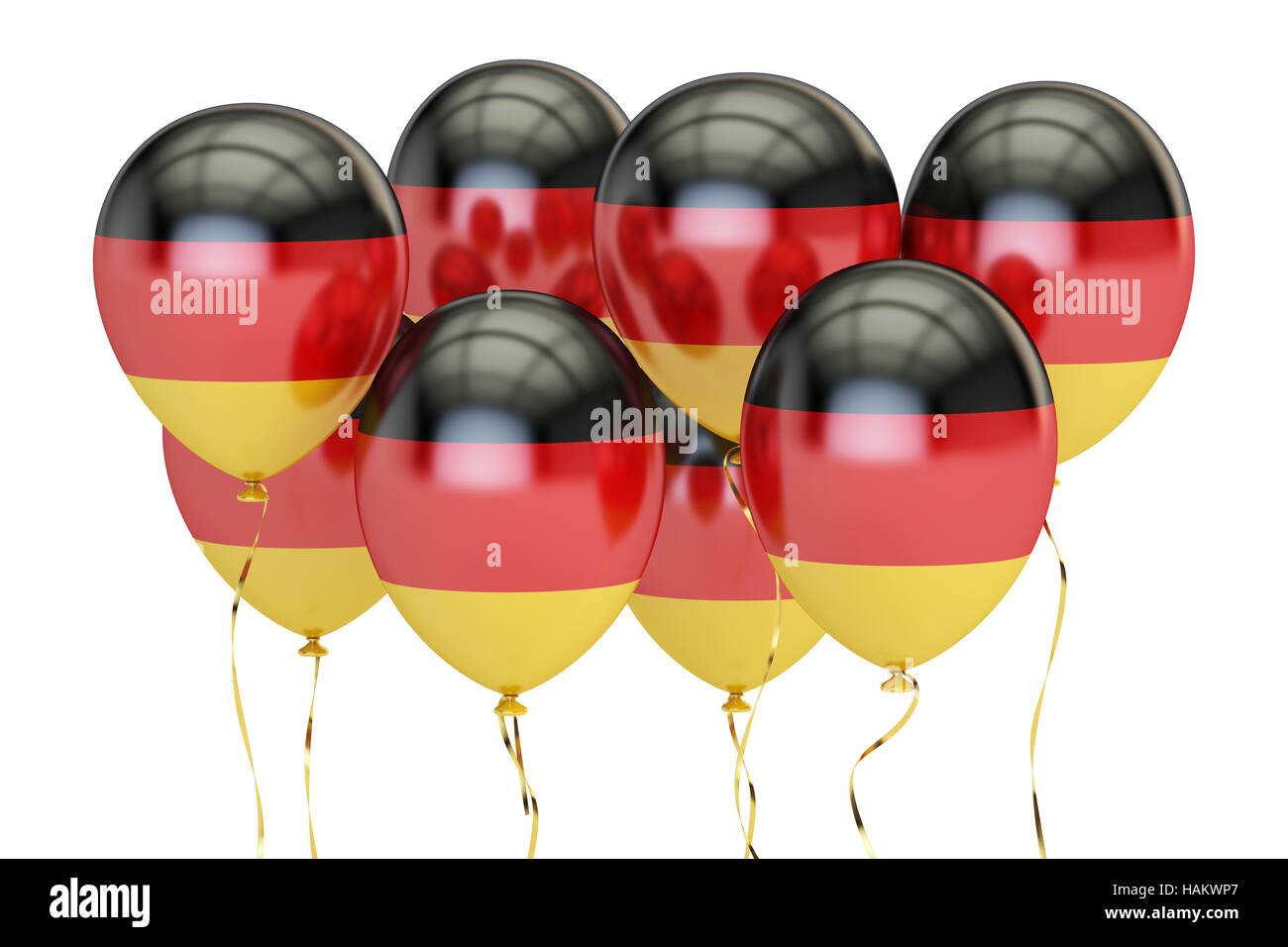 Balloons with flag of Germany, holyday concept. 3D rendering isolated on white background Stock Photo